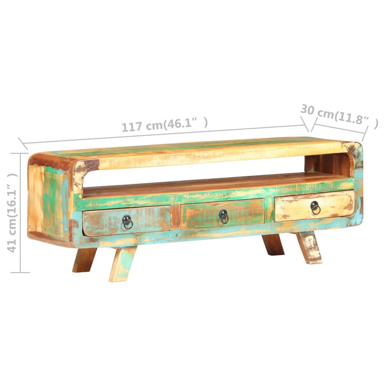 Tv-meubel 117x30x41 cm massief gerecycled hout MeubelReus