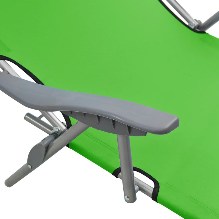 Ligbed met luifel staal groen MeubelReus
