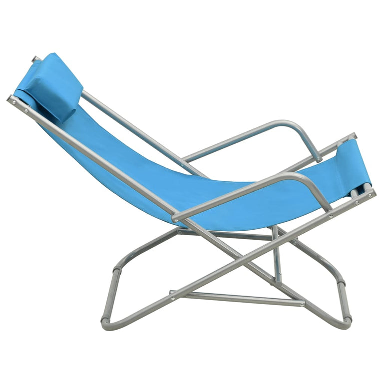 Klapstoelen 2 st staal blauw MeubelReus