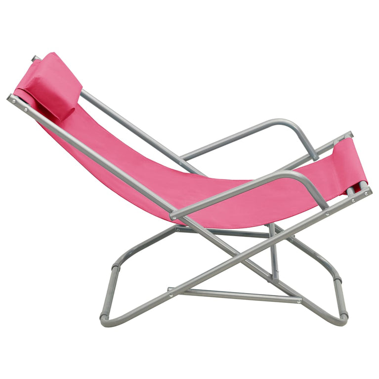 Klapstoelen 2 st staal roze MeubelReus