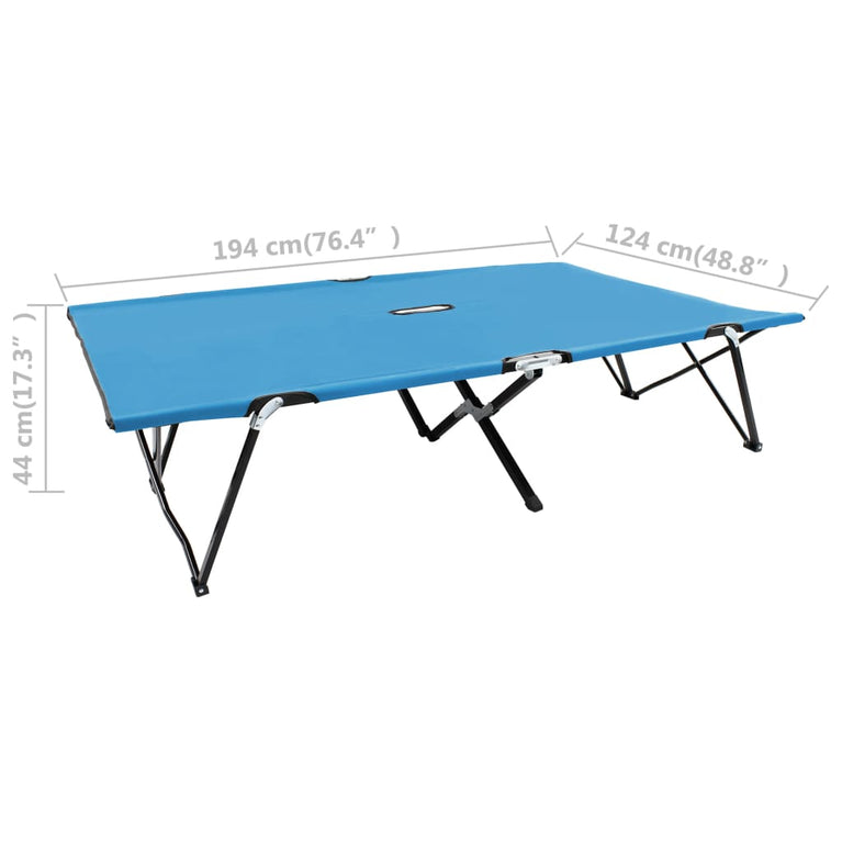 Ligbed 2-persoons inklapbaar staal blauw MeubelReus