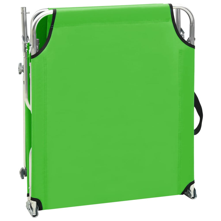 Ligbed inklapbaar met luifel aluminium groen MeubelReus