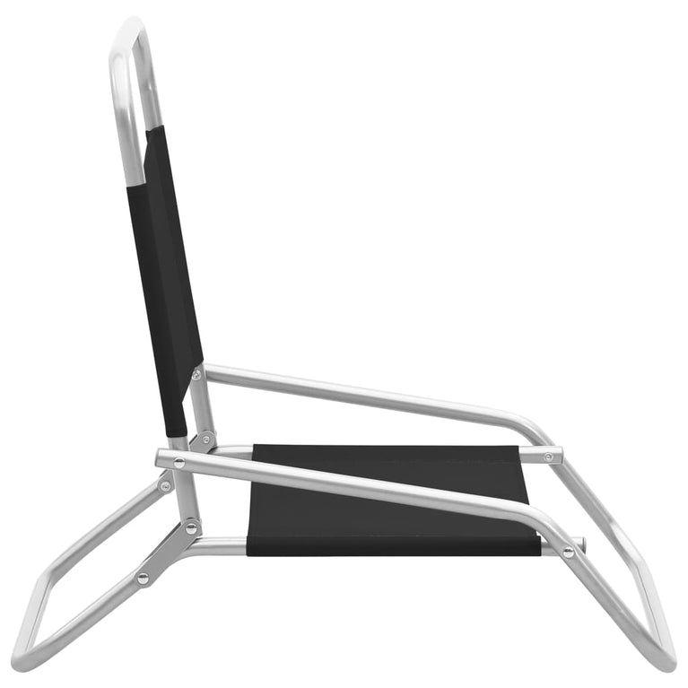 Strandstoelen 2 st inklapbaar stof zwart MeubelReus