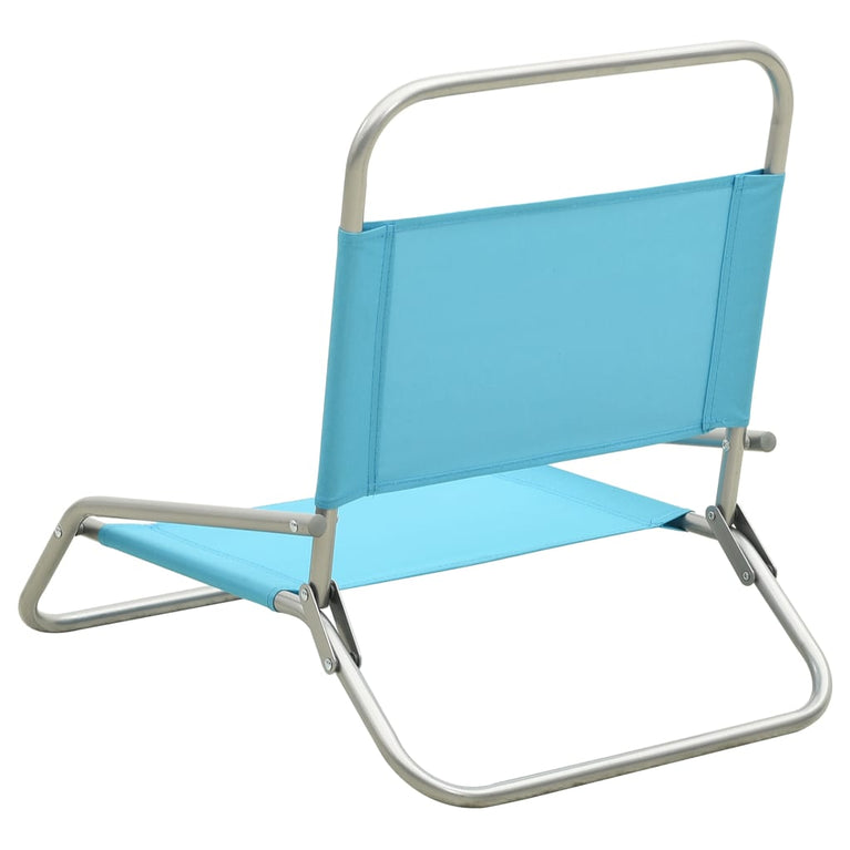 Strandstoelen 2 st inklapbaar stof turquoise MeubelReus