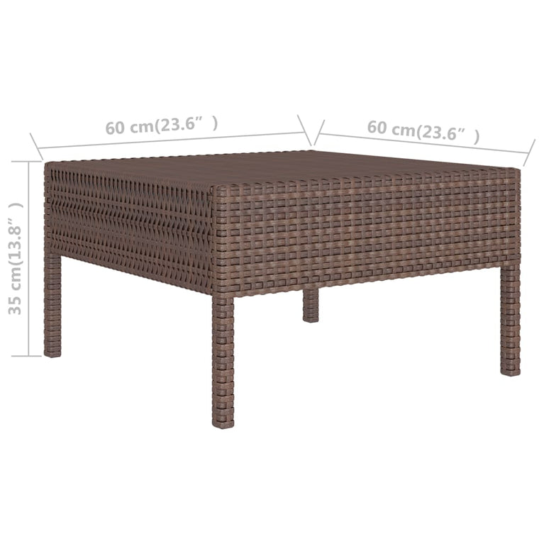 3-delige Loungeset met kussens poly rattan bruin MeubelReus