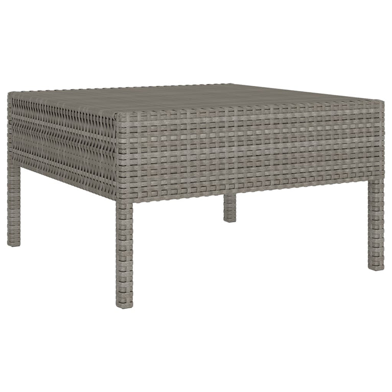 3-delige Loungeset met kussens poly rattan grijs MeubelReus