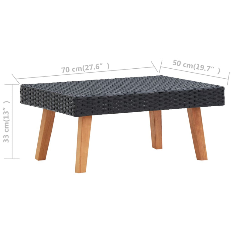 Tuintafel poly rattan zwart MeubelReus