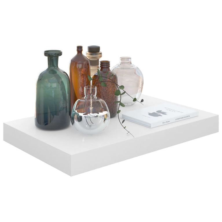 Wandschap zwevend 40x23x3,8 cm MDF hoogglans wit MeubelReus