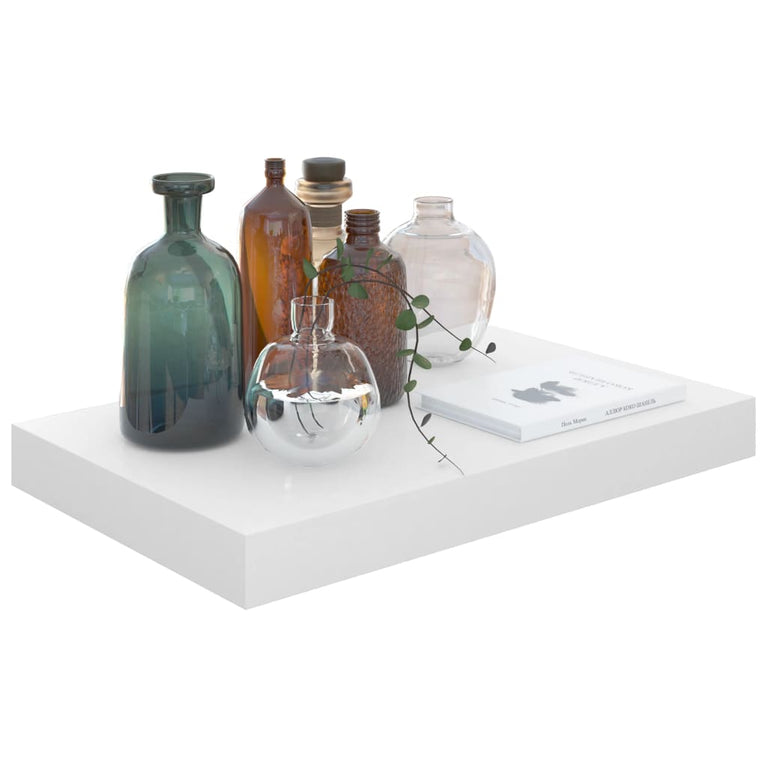 Wandschappen zwevend 4 st 40x23x3,8 cm MDF hoogglans wit MeubelReus