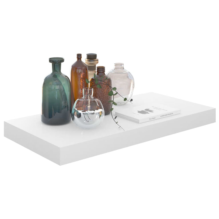 Wandschappen zwevend 4 st 50x23x3,8 cm MDF hoogglans wit MeubelReus