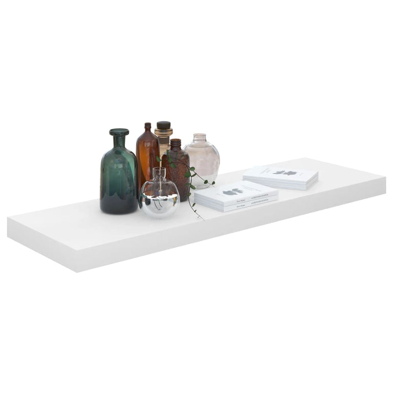 Wandschappen zwevend 2 st 80x23,5x3,8 cm MDF hoogglans wit MeubelReus