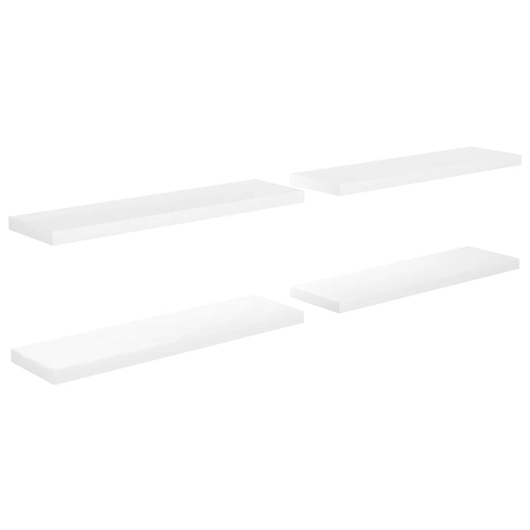 Wandschappen zwevend 4 st 90x23,5x3,8 cm MDF hoogglans wit MeubelReus