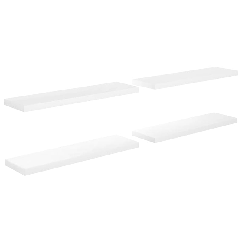 Wandschappen zwevend 4 st 90x23,5x3,8 cm MDF hoogglans wit MeubelReus