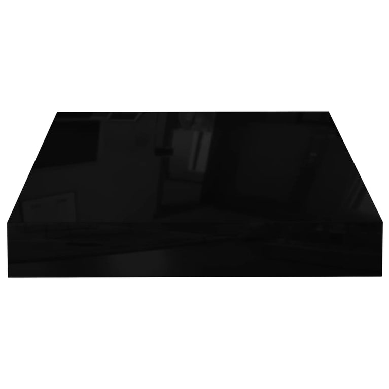 Wandschappen zwevend 4 st 23x23,5x3,8 cm MDF hoogglans zwart MeubelReus