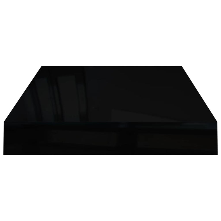 Wandschappen zwevend 2 st 40x23x3,8 cm MDF hoogglans zwart MeubelReus