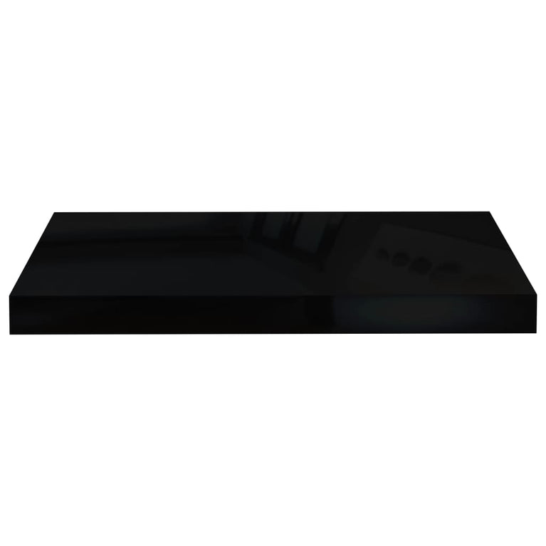 Wandschappen zwevend 4 st 50x23x3,8 cm MDF hoogglans zwart MeubelReus
