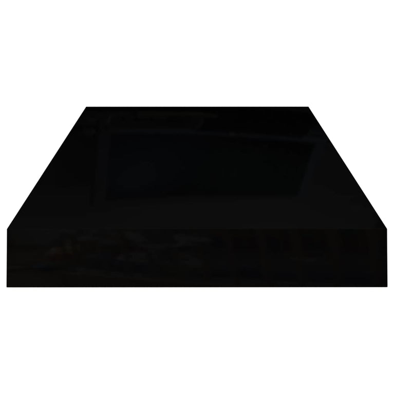 Wandschappen zwevend 4 st 50x23x3,8 cm MDF hoogglans zwart MeubelReus
