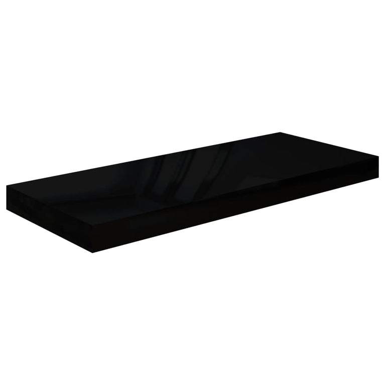 Wandschappen zwevend 4 st 60x23,5x3,8 cm MDF hoogglans zwart MeubelReus