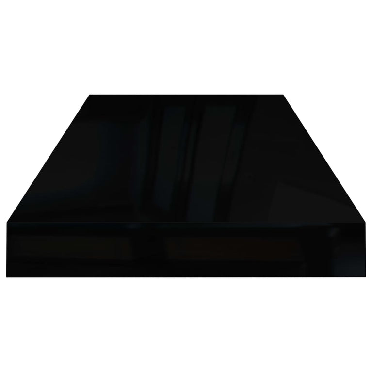 Wandschappen zwevend 4 st 60x23,5x3,8 cm MDF hoogglans zwart MeubelReus