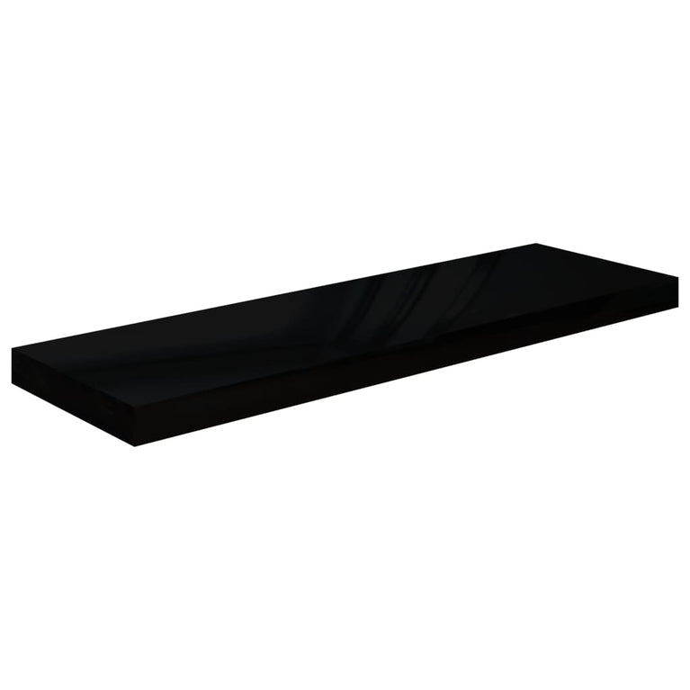 Wandschappen zwevend 4 st 80x23,5x3,8 cm MDF hoogglans zwart MeubelReus