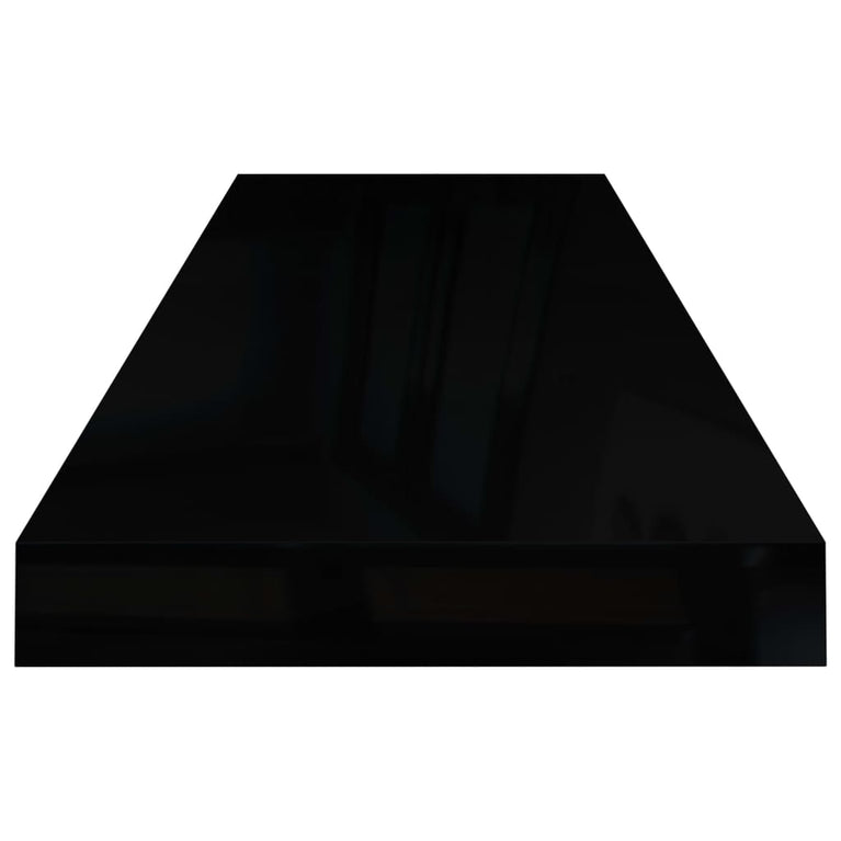 Wandschappen zwevend 4 st 80x23,5x3,8 cm MDF hoogglans zwart MeubelReus