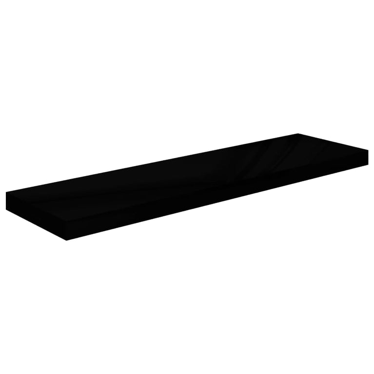 Wandschappen zwevend 2 st 90x23,5x3,8 cm MDF hoogglans zwart MeubelReus