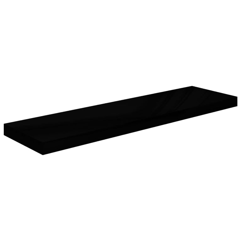 Wandschappen zwevend 4 st 90x23,5x3,8 cm MDF hoogglans zwart MeubelReus