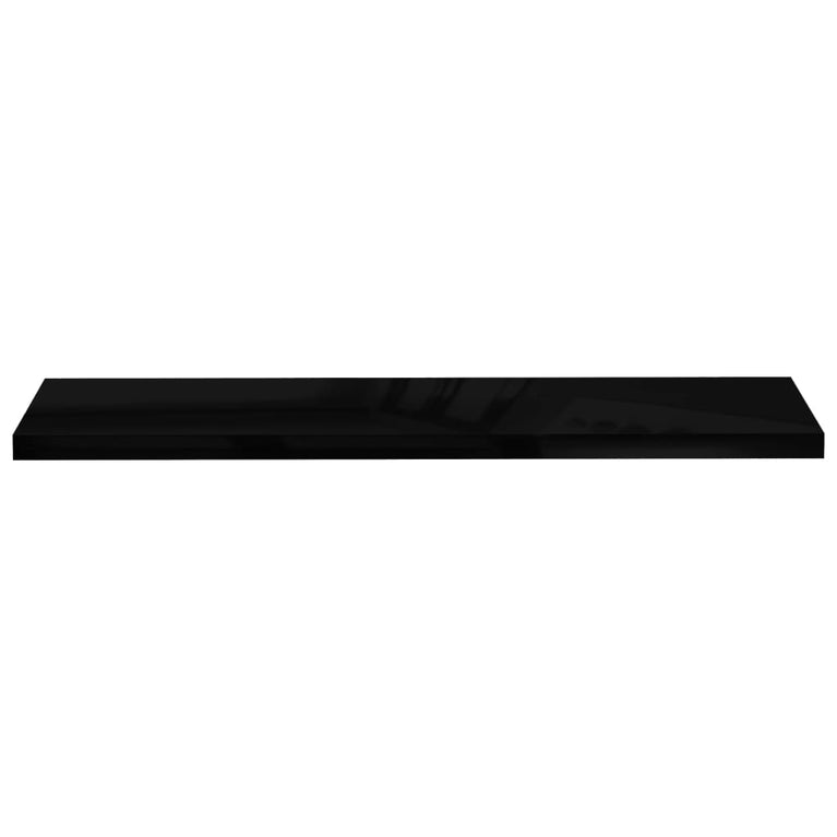 Wandschappen zwevend 2 st 120x23,5x3,8 cm MDF hoogglans zwart MeubelReus
