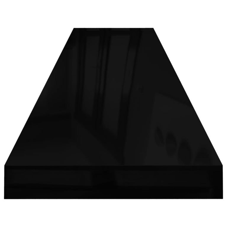 Wandschappen zwevend 2 st 120x23,5x3,8 cm MDF hoogglans zwart MeubelReus