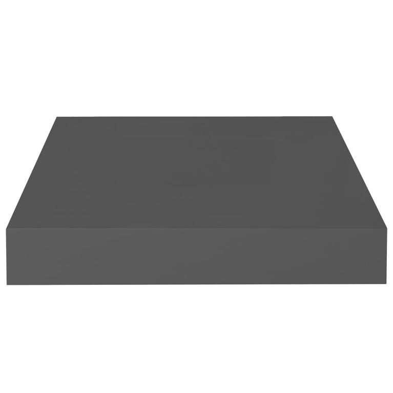 Wandschappen zwevend 4 st 23x23,5x3,8 cm MDF hoogglans grijs MeubelReus