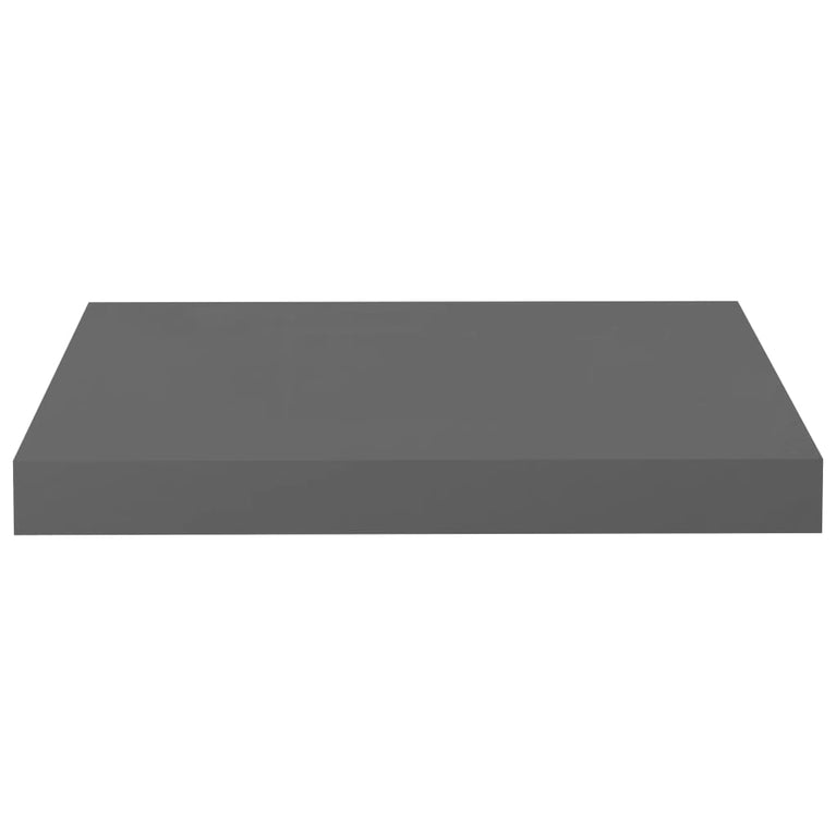 Wandschappen zwevend 2 st 40x23x3,8 cm MDF hoogglans grijs MeubelReus