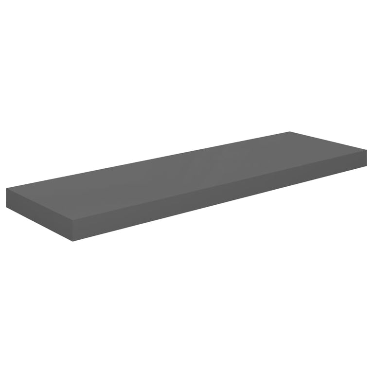 Wandschappen zwevend 4 st 80x23,5x3,8 cm MDF hoogglans grijs MeubelReus