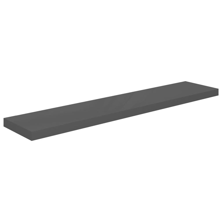 Wandschappen zwevend 4 st 120x23,5x3,8 cm MDF hoogglans grijs MeubelReus
