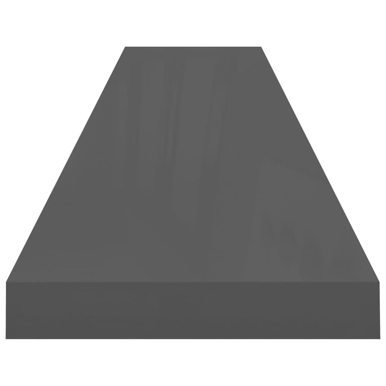 Wandschappen zwevend 4 st 120x23,5x3,8 cm MDF hoogglans grijs MeubelReus