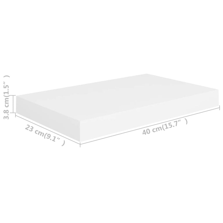 Wandschappen zwevend 4 st 40x23x3,8 cm MDF wit MeubelReus