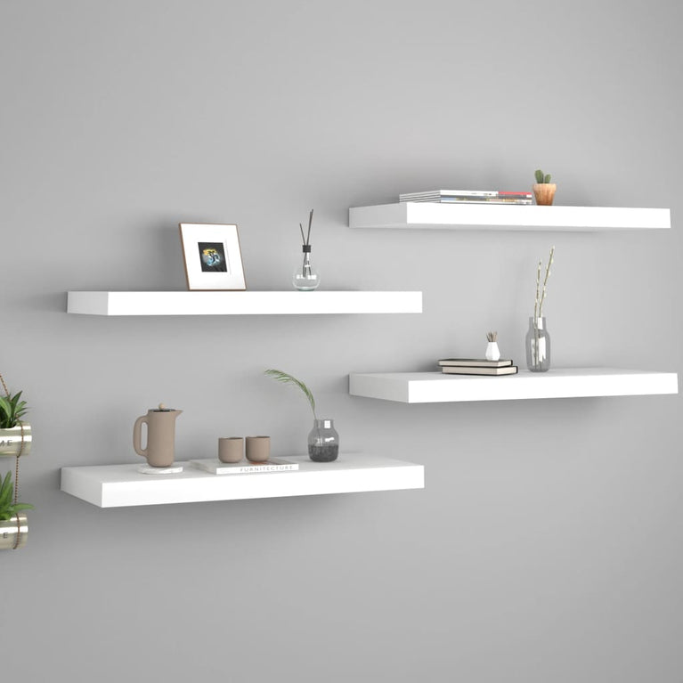 Wandschappen zwevend 4 st 60x23,5x3,8 cm MDF wit MeubelReus