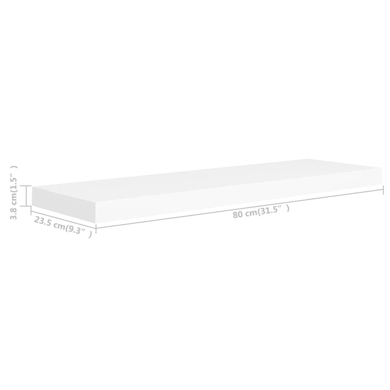 Wandschappen zwevend 4 st 80x23,5x3,8 cm MDF wit MeubelReus