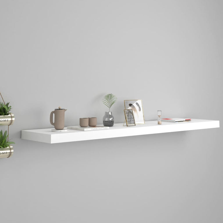 Wandschap zwevend 120x23,5x3,8 cm MDF wit MeubelReus