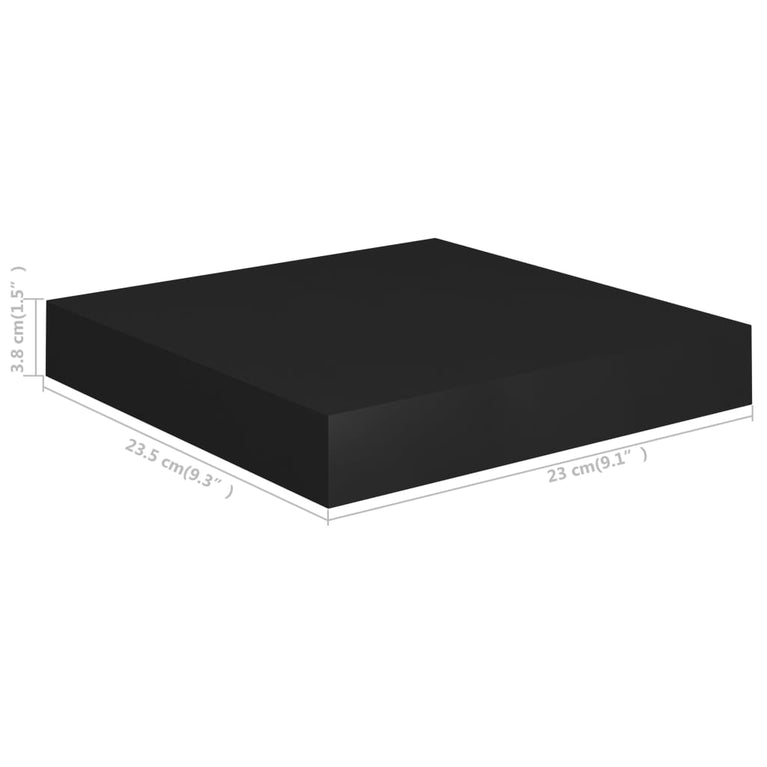 Wandschappen zwevend 4 st 23x23,5x3,8 cm MDF zwart MeubelReus