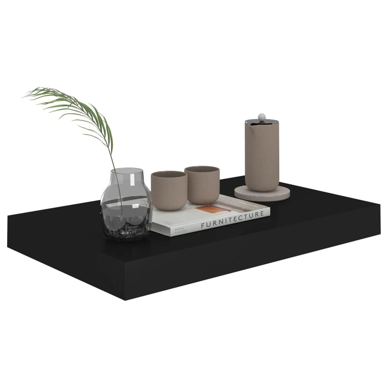 Wandschappen zwevend 4 st 40x23x3,8 cm MDF zwart MeubelReus