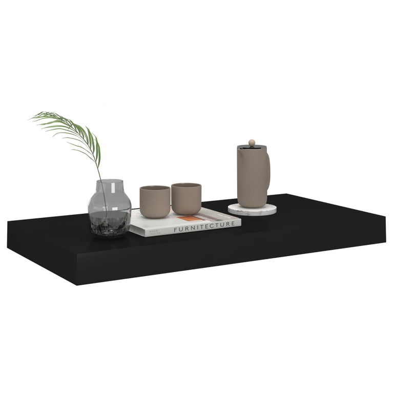 Wandschappen zwevend 4 st 50x23x3,8 cm MDF zwart MeubelReus