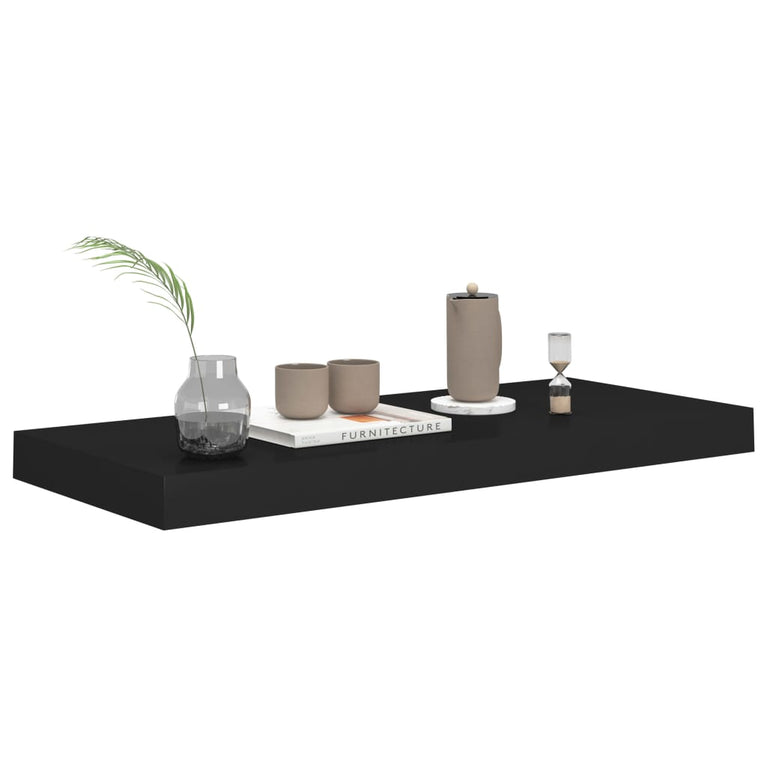Wandschappen zwevend 4 st 60x23,5x3,8 cm MDF zwart MeubelReus