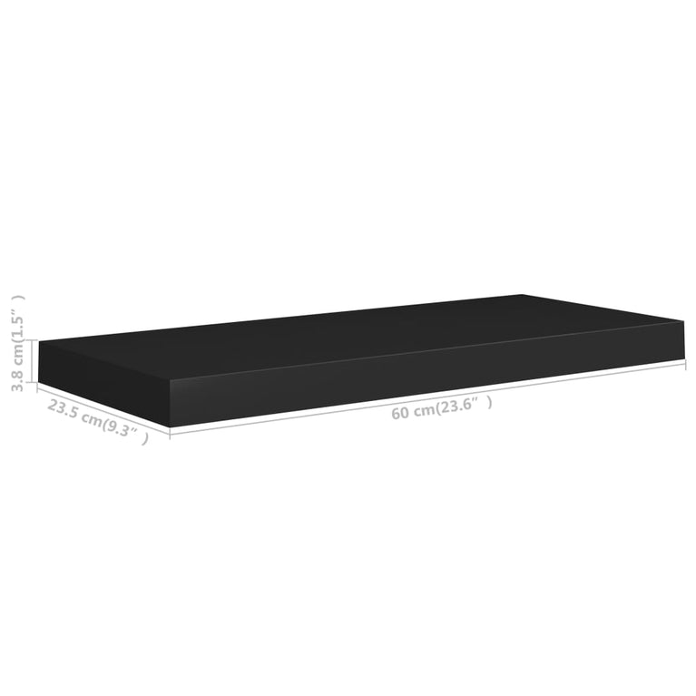 Wandschappen zwevend 4 st 60x23,5x3,8 cm MDF zwart MeubelReus