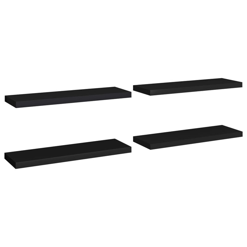 Wandschappen zwevend 4 st 80x23,5x3,8 cm MDF zwart MeubelReus
