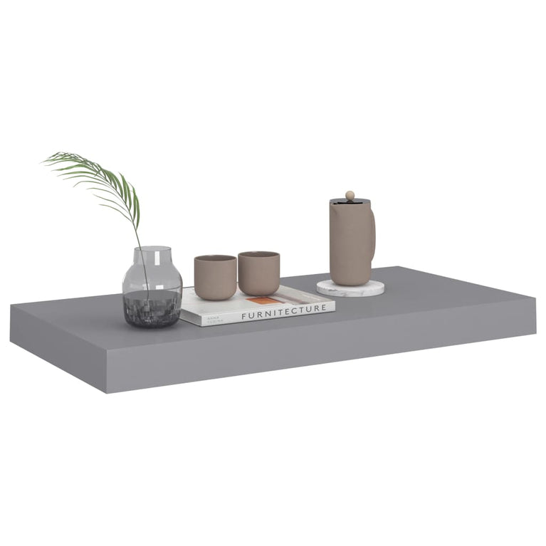 Wandschappen zwevend 4 st 50x23x3,8 cm MDF grijs MeubelReus