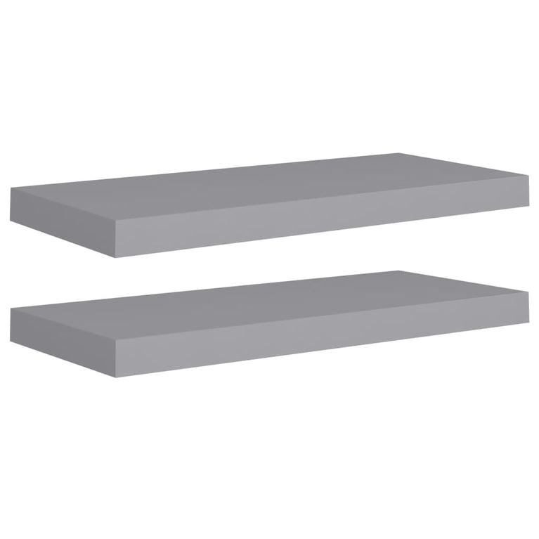 Wandschappen zwevend 2 st 60x23,5x3,8 cm MDF grijs MeubelReus