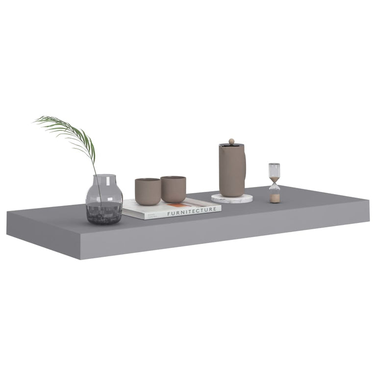 Wandschappen zwevend 4 st 60x23,5x3,8 cm MDF grijs MeubelReus