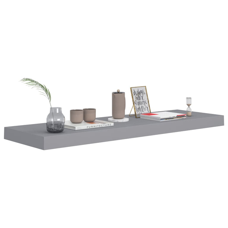 Wandschappen zwevend 4 st 80x23,5x3,8 cm MDF grijs MeubelReus