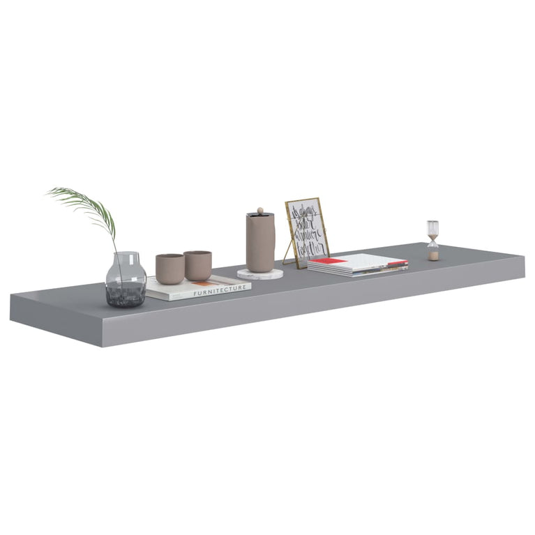 Wandschappen zwevend 4 st 90x23,5x3,8 cm MDF grijs MeubelReus