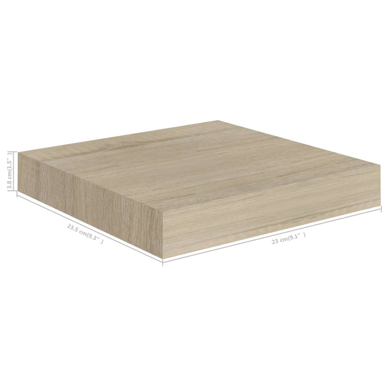 Wandschappen zwevend 2 st 23x23,5x3,8 cm MDF eikenkleurig MeubelReus